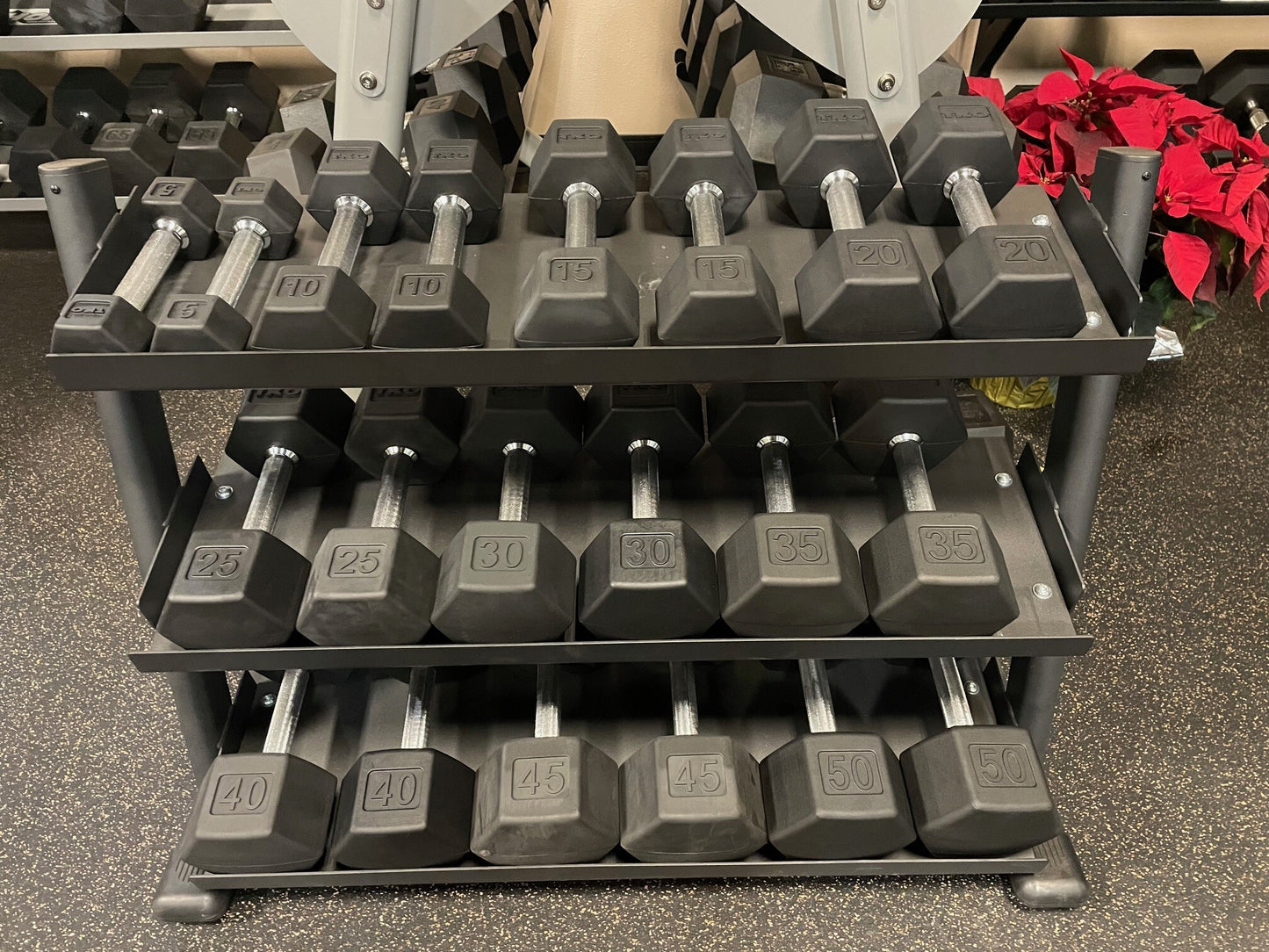 TKO 5-50lbs Dumbbell Set with Stand