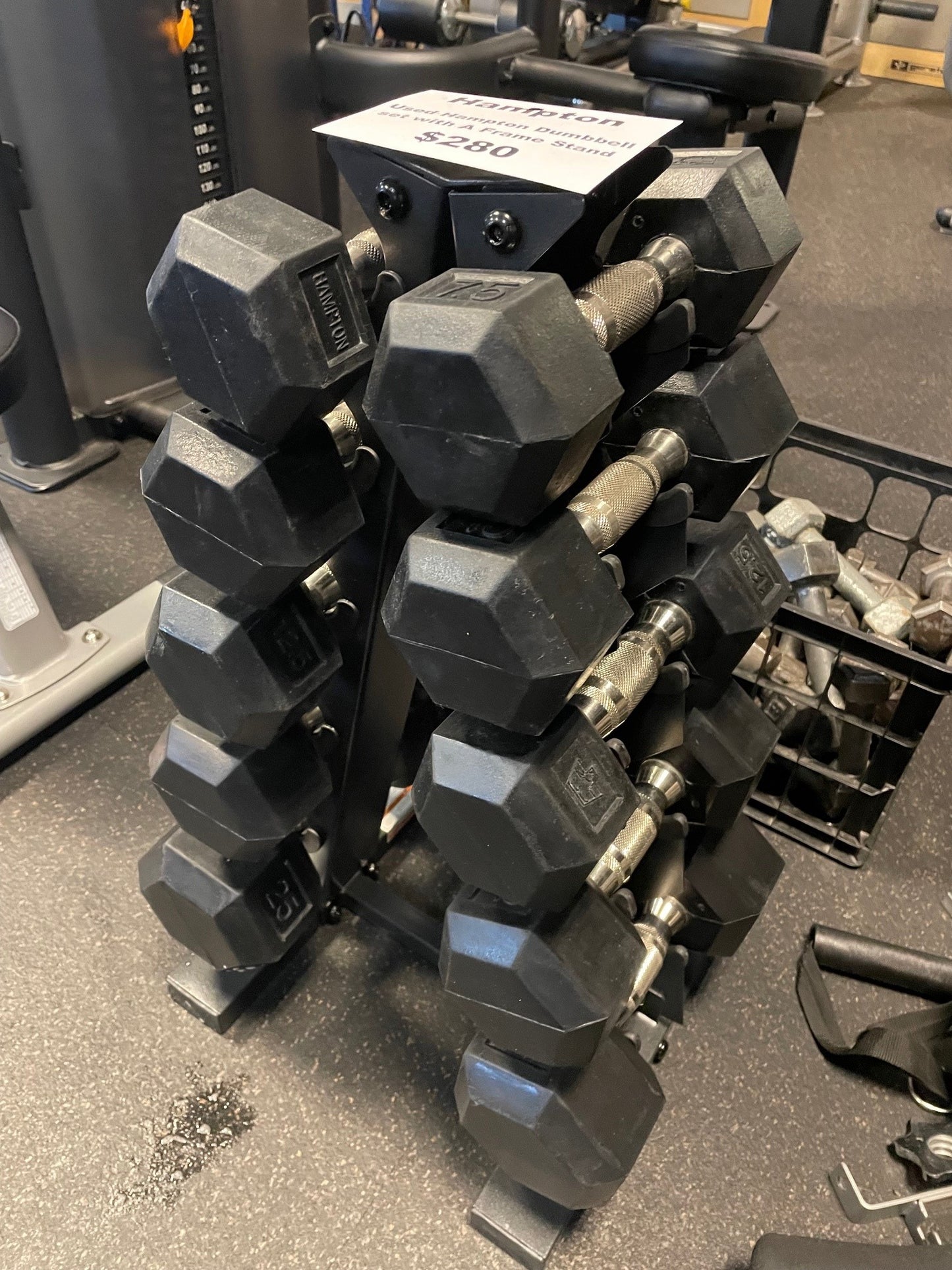 Used Hampton Dumbbell set with Stand.