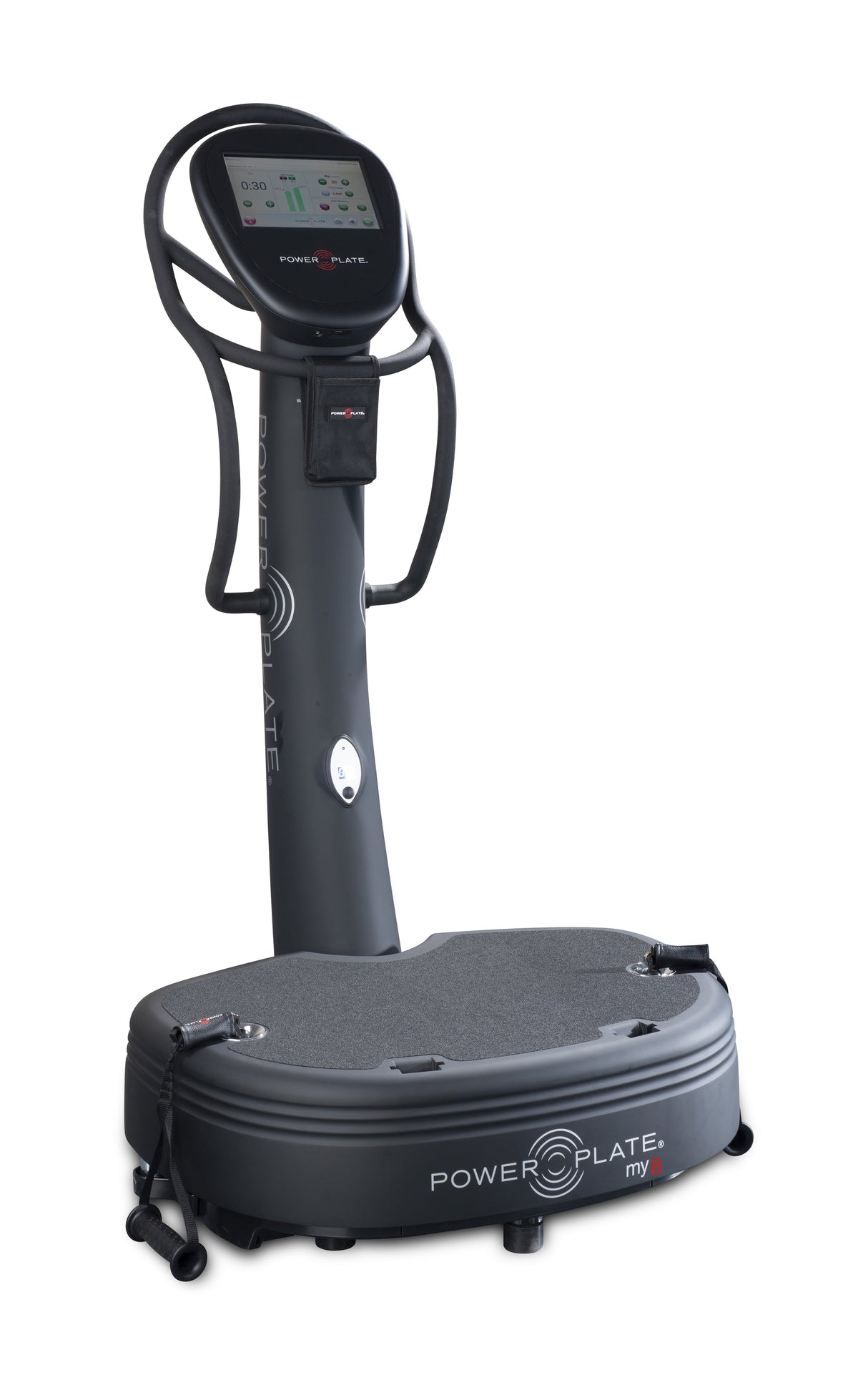 Power Plate my8 vibration plate, three-quarter view